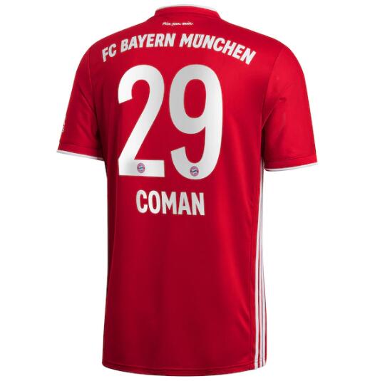 Bayern Munich Home Kit Soccer Jersey Coman 29 2020/21